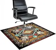 Office Chair Mat for Hardwood Floor 48x60 Under Desk Carpet Protector for Rolling Computer Chair Mat,Southwestern Floor Mats,Native American,Western Rustic Anti-Slip Area Carpets Low Pile Office Rug