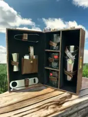 Bar Accessories Mini Bar Set Portable Leatherette Briefcase Travel Kit Gift