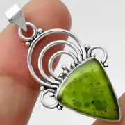 Natural Chrome Chalcedony 925 Sterling Silver Pendant Jewelry P-1541