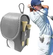 Golf Ball Sack | Tee Sack PU Leather,Golf Ball Organizer with Clip Carrier Storage Portable for Men Fathers Couples Dad Women