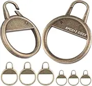 Brass Ring Zipper Pull Replacement - Metal Handle Fixer Tab Repair for Jacket, Coat, Shoes, Suitcases, Bag, Luggage - 6 PCS Heavy Duty for #5, #8, #10 Zipper (Bronze)