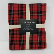 Tahari tablecloth Red Black Plaid 60”x84” Christmas Holiday