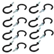 1-1/2 Inch Plastic Coated Screw-in Open Cup Ceiling Hooks Hangers Black 15pcs