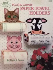 ASN PLASTIC CANVAS PAPER TOWEL HOLDERS 6 DESIGNS OOP
