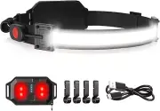 LED Headlamp USB Rechargeable 1000Lumen 230° Wide-Beam LED Headlight with Red
