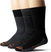 [MERRELL] Men's and Women's Merino Wool Work Crew Socks - Unisex 3 Pair Pack - Half Cushion Comfort and Arch Support Band