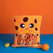 Cuddly Plush Bag Candy Bag Mini Ball of Cookies Orange Plush Pillow Plushie