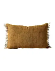[Aura Home] Vintage Linen Fringe Rectangle Cushion in Bronze