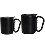 Lightweight Insulated Mug Travel Coffee Cup Outdoor Carabiner Hook Handle Mug