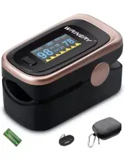 Pulse Oximeter Oxygen Saturation Monitor, OLED Portable Oximetry with Batteries