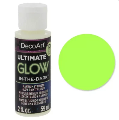DecoArt Glow-In-The-Dark Americana Acrylic Paint Clear 2 oz New