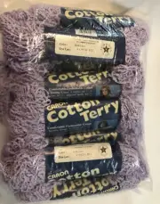 Caron Cotton Terry Yarn 12 Skeins Color #5036 Lilac