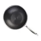 Uncoated Wok Compact Induction Frying Pan Nonstick Skillet Stainless