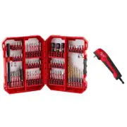 Milwaukee Impact-Duty Screw Driver Bit Set Right Angle Drill Adapter 60-Piece