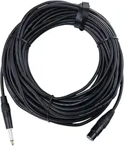 Pronomic XFJ-20 XLR to Jack Cable (Unbalanced Microphone Cable, Length 20 m, Acid and Oil Resistant, Collet Strain Relief) Black