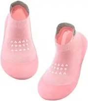 [Dexspoeny] 1 Pair Baby Shoes, Baby Socks Shoes Boys/Girls Walkers Shoes Non-Skid Slipper Shoes with Soft Rubber Sole Toddle Sneaker Grey, Blue, Pink, Coffee, Caramel