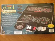 Excalibur 6-in-1 Casino House Roulette Black Jack Craps Pai Gow Baccarat Poker