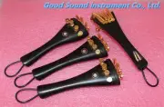 10 pcs 4/4 Ebony Violin Tailpiece fixed Golden Fine Tuners Tail Gut Violin Parts