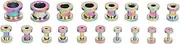 [MIFDYU] Stainless Steel Ear Tunnels 14G To 00G Stretching Kit Colorful Piercing Jewelry Ear Gauges Plugs, Stainless Steel, no gemstone