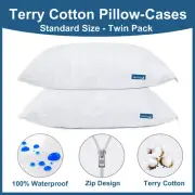Terry Cotton Pillow Protectors Waterproof Pillow Case Quilted 2/4/6 PCS