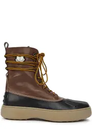 Moncler Genius 8 Moncler Palm Angels X Tod's Leather Ankle Boots - Brown - 10 10