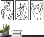 Women Body Art - Framed Black Modern Abstract Art Wall Decor,Female Wall Decor Hanging for Home Living Room Bedroom Bathroom Dining Room
