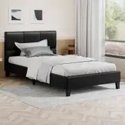ALFORDSON Bed Frame Leather Black