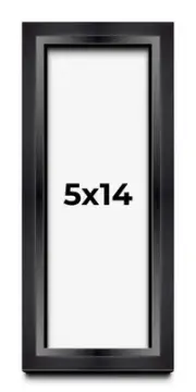 5x14 In Shadow Box Frame Black | 1.25 inches Deep Real Wood Contemporary Shadowb
