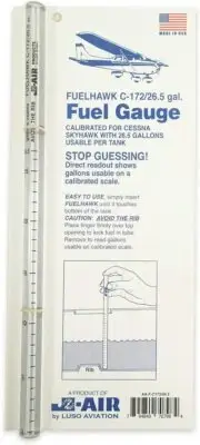 J-Air Fuelhawk Fuel Gauge - Cessna C-172 / 26.5 Gallon - Pre-Flight Fuel Stick
