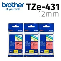 在飛比找Yahoo奇摩購物中心優惠-【3入組】brother 原廠護貝標籤帶 TZe-431 (