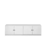 European Cabinetry White VJ Panel Round Black Handles Bucharest TV Unit