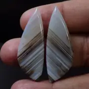 40.70 Cts 100% Natural Pair White MONTANA Agate Cabochon Loose Gemstone TlD-2302