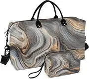[ZRYSMY] Marble Abstruct Swirling Duffel Bag for Traveling, Travel Bag Gym Bag, with Multiple Interior Pockets Shoulder Weekender Bag for Women Men with Toiletry Bag 20.5L x 1.9W x 13.8H, Multi-Colored