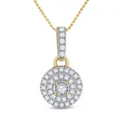 10k Yellow Gold Round Diamond Circle Pendant 1/6 Cttw