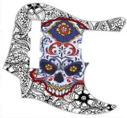 Pickguard compatible with Fender J Bass Ultra 4 string Graphic Skull Art 1
