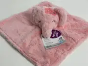 NWT Parents Choice Pink Elephant Flowers Satin Plush Baby Security Blanket Lovey