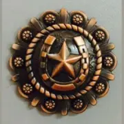 Antique Brass Horseshoe & Star Concho