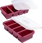 Souper Cubes 1 Cup Silicone Freezer Tray with Lid - Easy Meal Prep Container ...