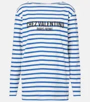 [Valentino] Valentino Chez Valentino cotton jersey T-shirt AU 14 blue