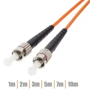 1M ST/UPC to ST/UPC Fiber Optic Multi Mode Simplex Optical Patch Cable Cord OFNR