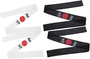 [ifundom] 4Pcs Japanese Chef Headband Breathable Karate Head Strap for Men Durable and Comfortable for Cooking Sports Cosplay and Events