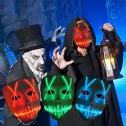 Light Up Masks "Stitches" LED Costume Mask (Halloween Rave Cosplay Edm Purge)