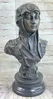 Bronze Sculpture DEAL Art Deco Gilt Female Goddess Bust Great Det Statue