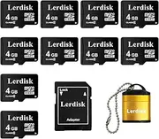 Factory Wholesale Micro SD Card 4GB C6 Pack of 10 in Bulk Micro SDHC with SD Adapter Produced by Authorized Licencee (4GBX10)