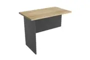 Xavier Wooden Work Corner Return Office Desk - Oak & Ironstone
