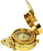Vintage Old Style Military Compass Nautical Pocket Shiny Brass British Prismatic Compass an