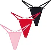 [FEOYA] Hollow Out Thongs for Women Low Rise Panties Tangas Bowknot Thongs Sexy Underwear See Through Bikini Briefs G-String Lingerie Multipack XS-L