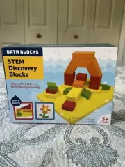 Bath Blocks STEM Discovery Blocks 40 Blocks With Floating Base & Storage Bag NEW