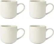 Mikasa Cranborne Stoneware Mug Set, Cream, 320 ml Capacity (4 Pieces)