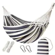 Double Hammock with Tree Straps - 2 Persons Hammock XX-Large Blue White
